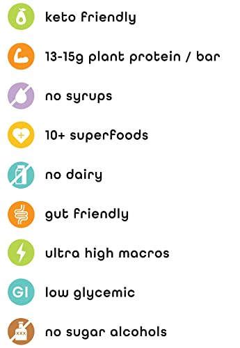 Feel Vegan Protein Bars - Keto, Gluten Free, Organic, 15g Protein - Dairy Free, Low Sugar - Variety Pack (6 Flavors, 6 Pack)