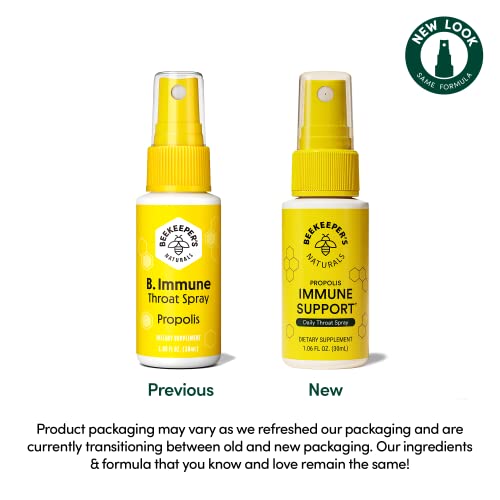 Beekeeper's Naturals Propolis Throat Spray, Natural Immune Support & Sore Throat Relief - Antioxidants, Keto, Paleo, Gluten-Free, 1.06 oz (Pack of 2)