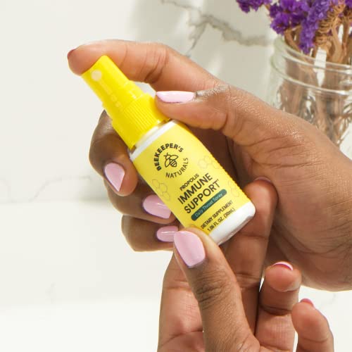 Beekeeper's Naturals Propolis Throat Spray, Natural Immune Support & Sore Throat Relief - Antioxidants, Keto, Paleo, Gluten-Free, 1.06 oz (Pack of 2)