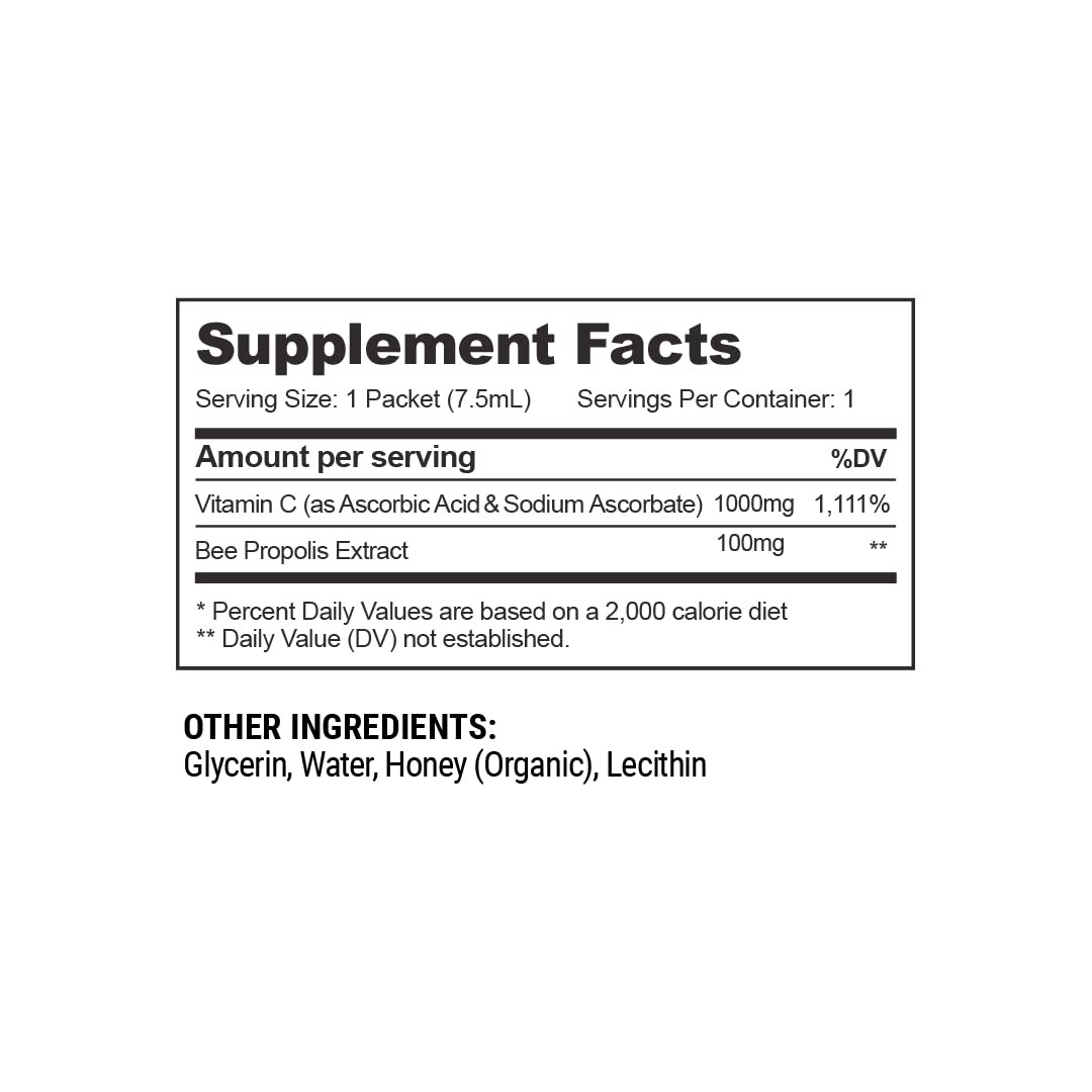 Beekeeper's Naturals Propolis Liposomal with Vitamin C Effective Bio-Available Immune Support Delivery, 30 Ct