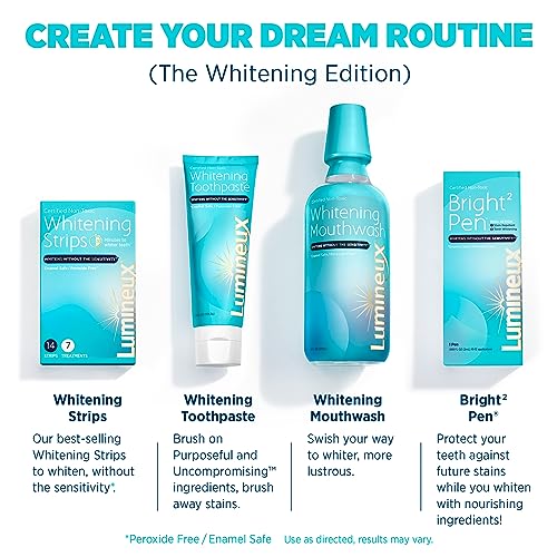 Lumineux Teeth Whitening Strips 7 Treatments - Enamel Safe - Whitening Without The Sensitivity - Dentist Formulated & Certified Non-Toxic