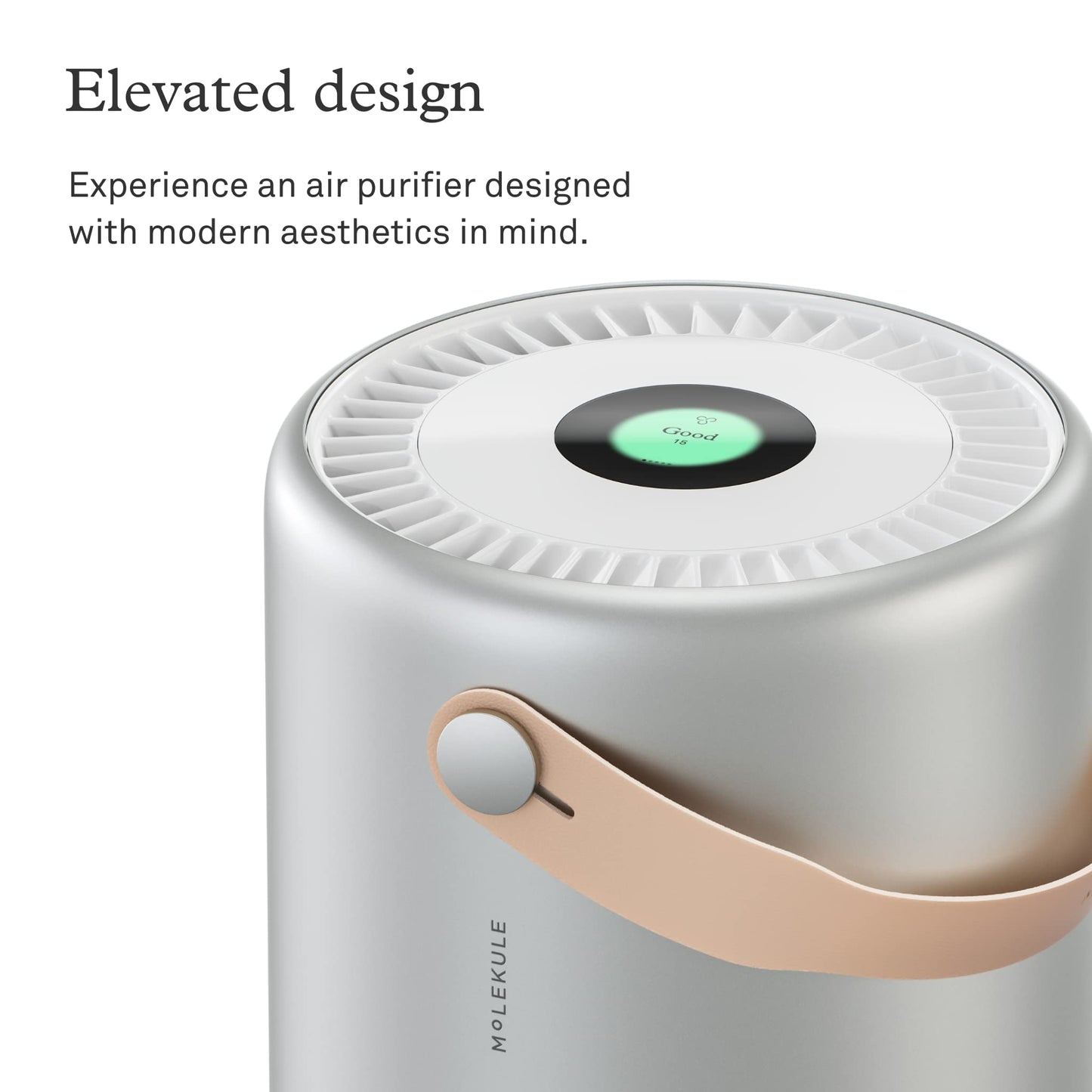 Molekule Air Pro Air Purifier for Large Rooms up to 1000sq. ft. with PECO Technology, Compatible with Alexa, Eliminates Smoke, Mold, Bacteria & Other Pollutants for Clean Air – Silver